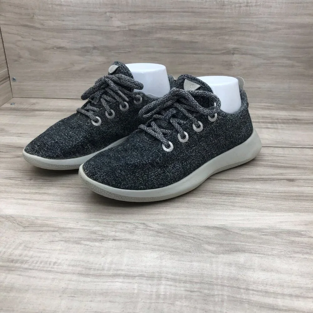 Allbirds Sneakers Womens 7 Gray Merino Wool Runners Lace Up Shoes